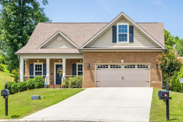 1726 Derby Ln NW, Cleveland, TN 37312 - view of front of property featuring brick siding, concrete driveway, a front yard, and a shingled roof