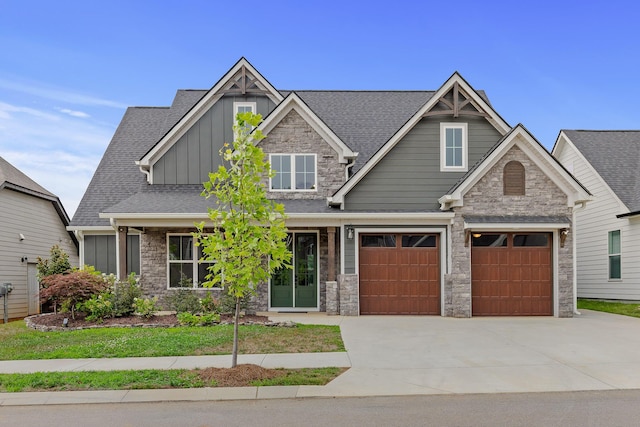 craftsman-style home featuring a garage