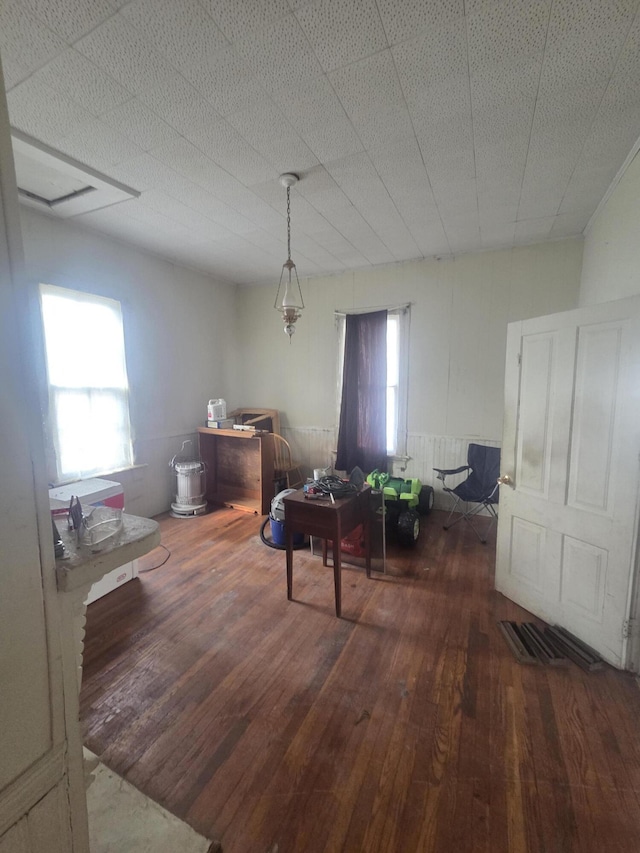 dining space featuring hardwood / wood-style flooring