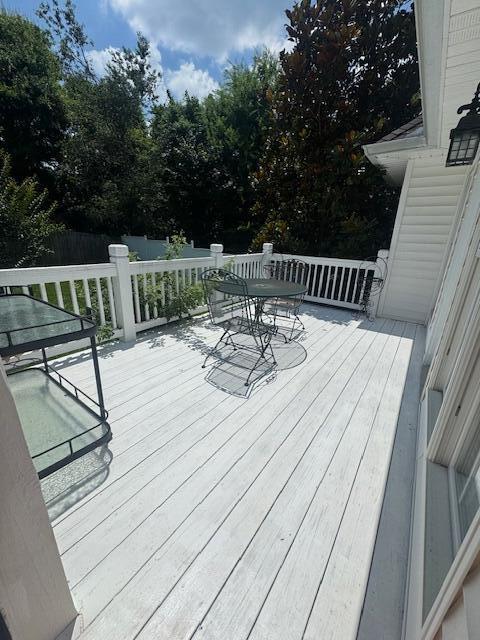 1967 Weston Hills Dr NW, Cleveland, TN 37312 - wooden terrace with outdoor dining space