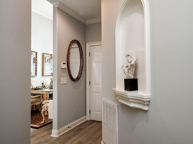 1967 Weston Hills Dr NW, Cleveland, TN 37312 - corridor featuring wood finished floors and crown molding