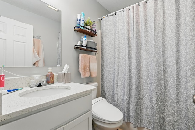 full bathroom with toilet and vanity