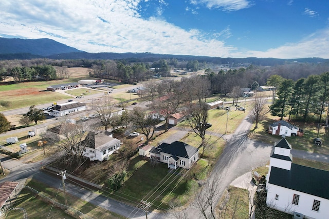 aerial view featuring a mountain view