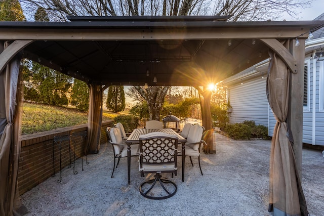 view of patio / terrace featuring a gazebo