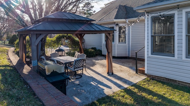 view of patio with a gazebo