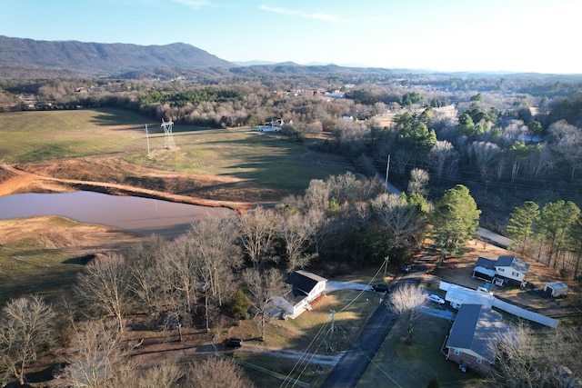 bird's eye view with a mountain view