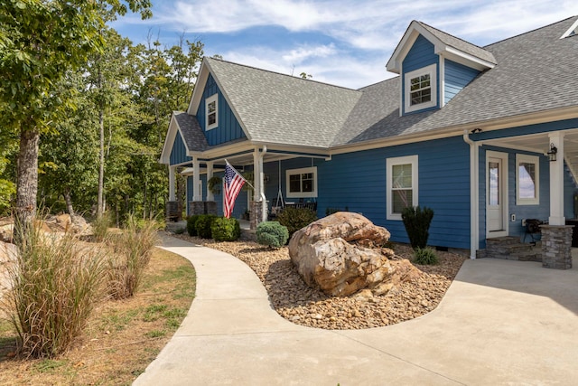 view of front of property with a porch