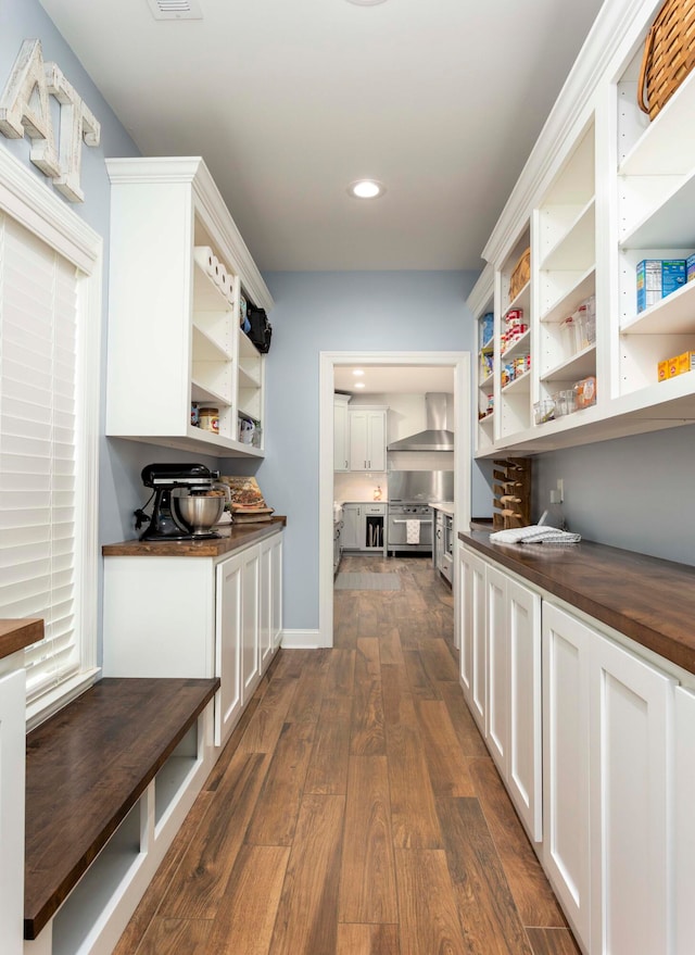 interior space featuring dark hardwood / wood-style flooring