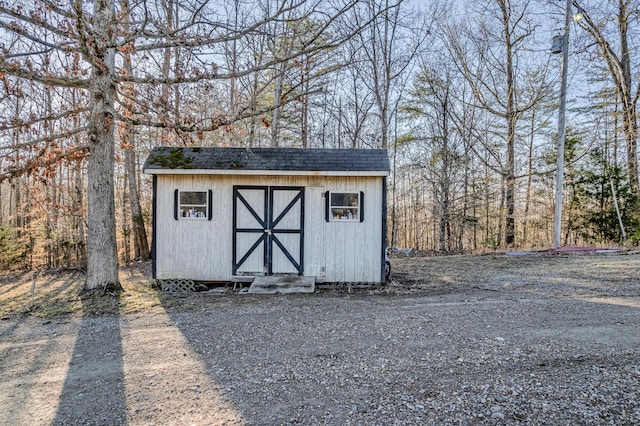 view of shed