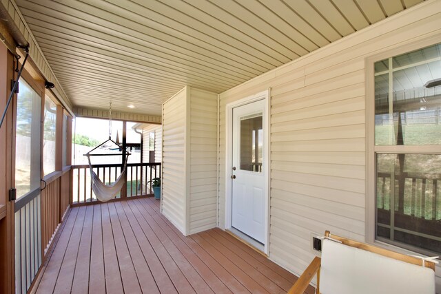 deck with covered porch