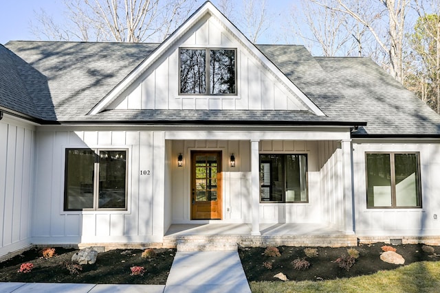 doorway to property with a porch