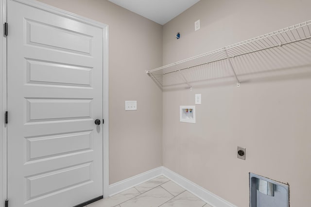 laundry room featuring hookup for a washing machine and hookup for an electric dryer