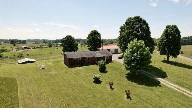 aerial view featuring a rural view