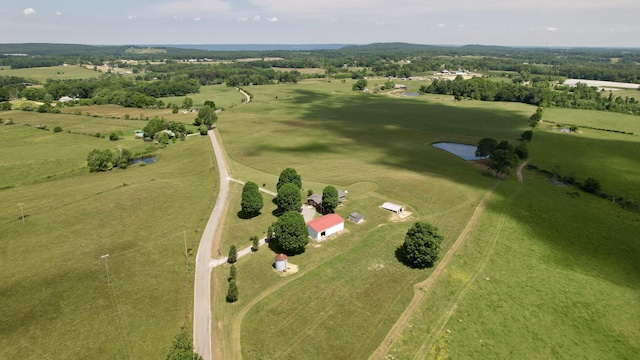 drone / aerial view featuring a rural view