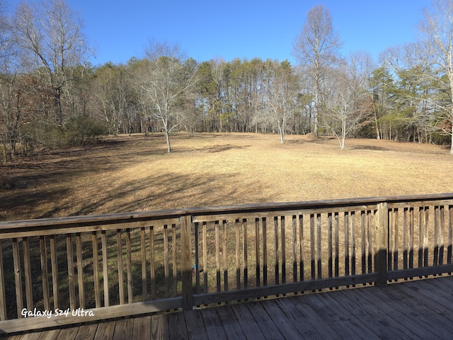 view of yard with a deck