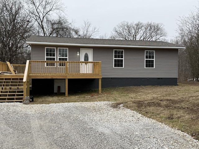 manufactured / mobile home with a deck