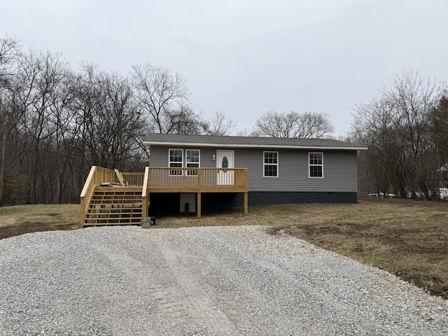 manufactured / mobile home with a deck