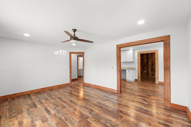 804 Eastanallee Ave, Athens, TN 37303 - spare room featuring recessed lighting, baseboards, a ceiling fan, and wood finished floors