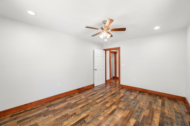 804 Eastanallee Ave, Athens, TN 37303 - unfurnished room with recessed lighting, dark wood-style floors, baseboards, and a ceiling fan