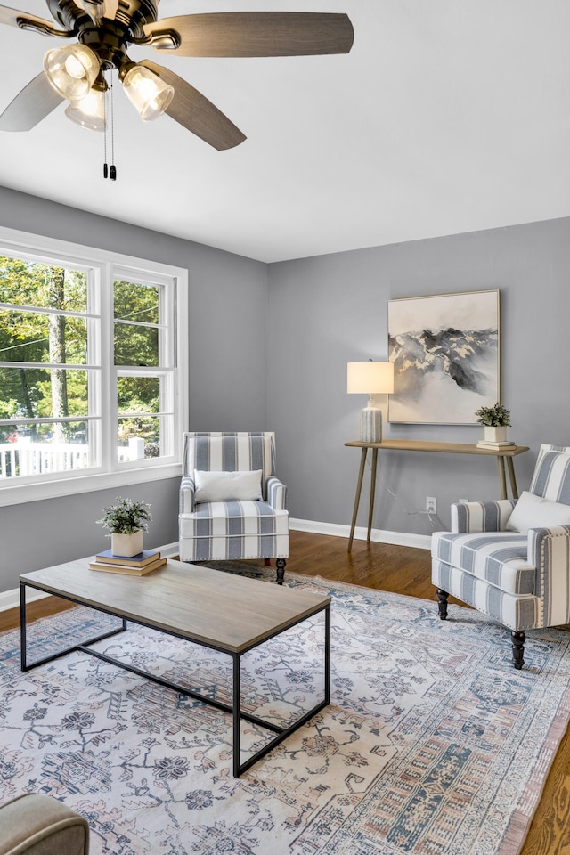 living room featuring hardwood / wood-style flooring