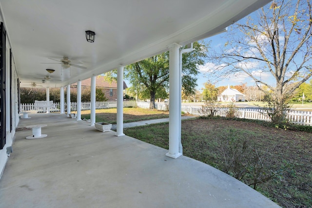 view of patio / terrace with ceiling fan