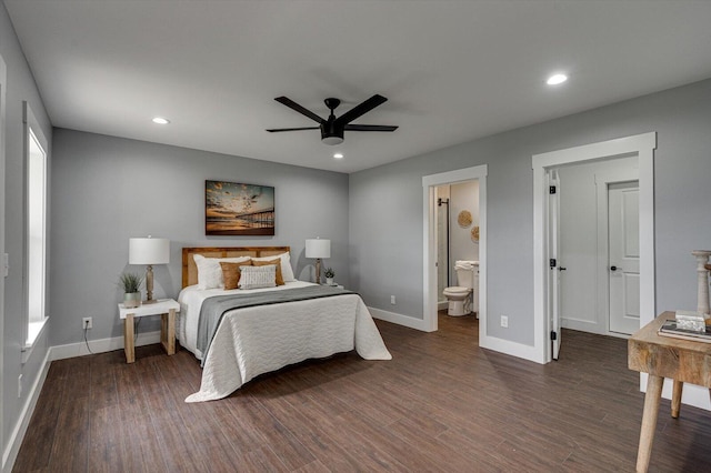 1318 Unity Dr NE, Cleveland, TN 37312 - bedroom with recessed lighting, baseboards, wood finished floors, ceiling fan, and ensuite bath