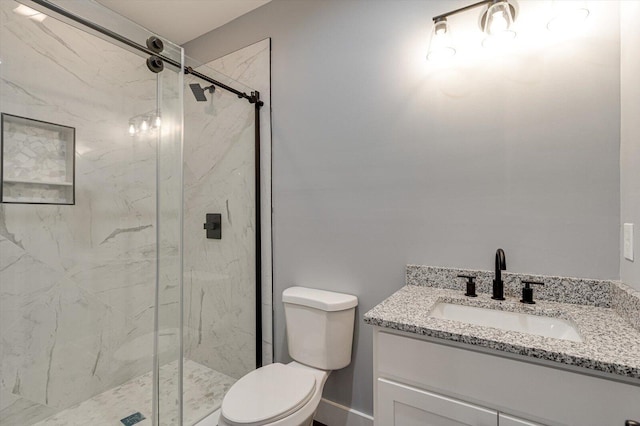 1318 Unity Dr NE, Cleveland, TN 37312 - bathroom featuring toilet, a marble finish shower, and vanity
