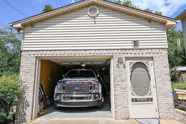 view of garage