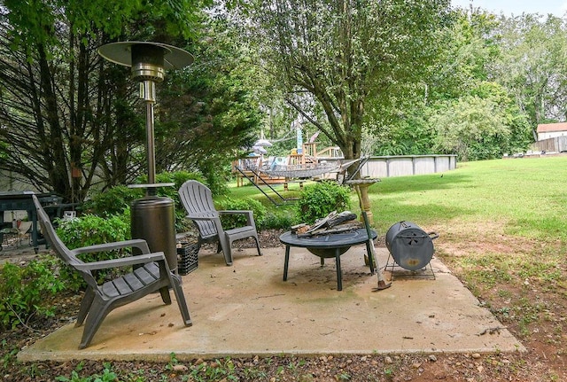 view of patio / terrace featuring a grill