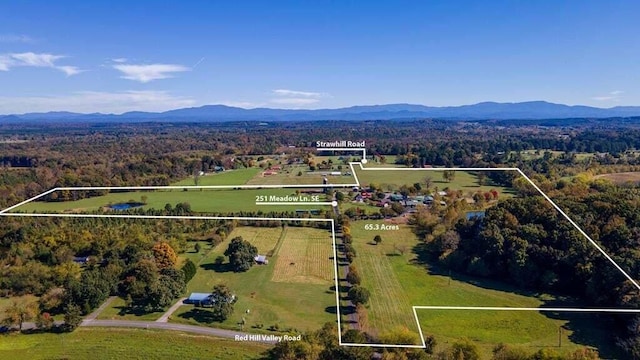 bird's eye view featuring a mountain view