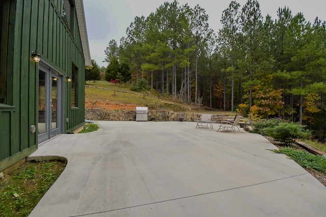 view of patio / terrace featuring a grill