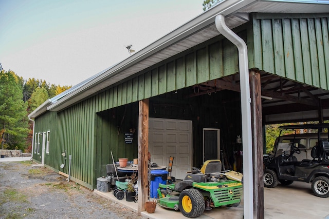 view of garage