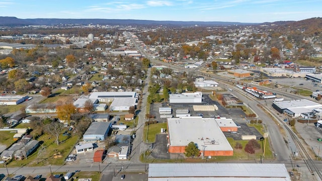 drone / aerial view with a mountain view