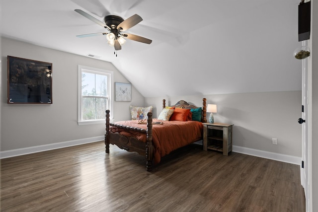 3914 Dogwood Valley Rd, Tunnel Hill, GA 30755 - bedroom with baseboards, lofted ceiling, and wood finished floors