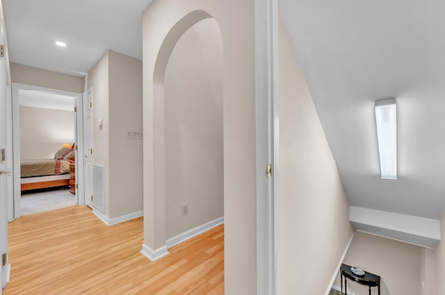 hallway featuring light hardwood / wood-style floors