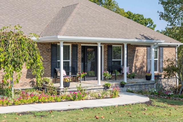 exterior space with covered porch