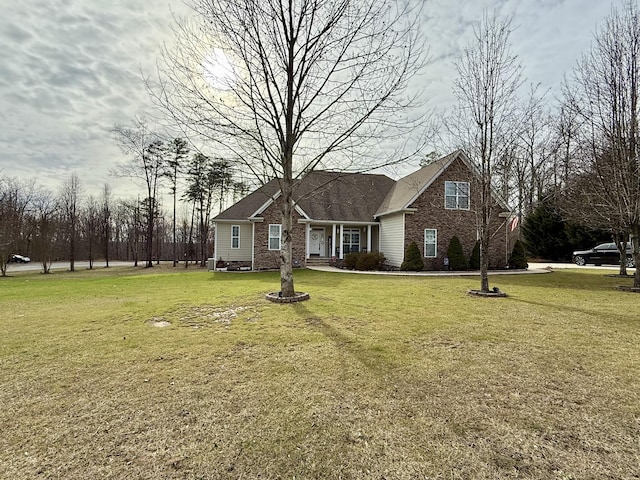 view of front of house with a front lawn