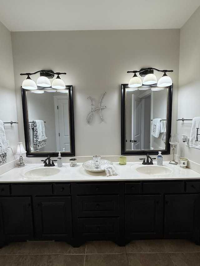 bathroom featuring vanity and tile patterned floors