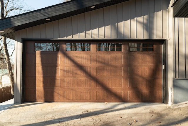 view of garage