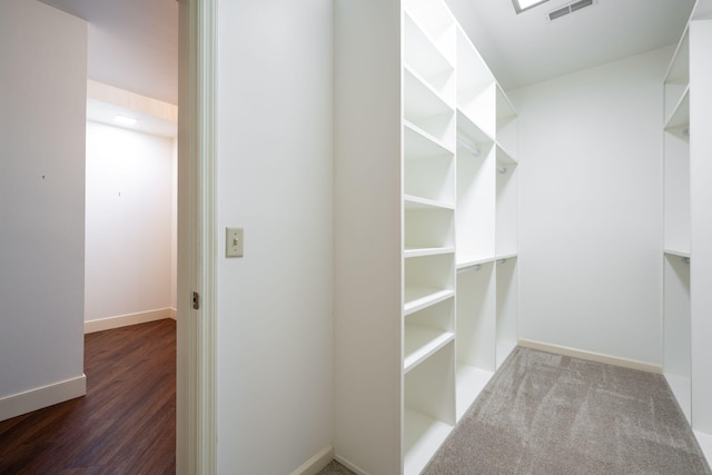 view of walk in closet