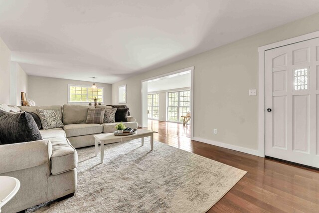 547 Van Davis Rd NW, Georgetown, TN 37336 - living room with dark wood finished floors and baseboards