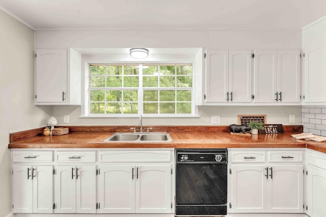 547 Van Davis Rd NW, Georgetown, TN 37336 - kitchen with dishwasher, white cabinets, and crown molding