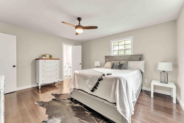 547 Van Davis Rd NW, Georgetown, TN 37336 - bedroom with wood finished floors, connected bathroom, and a ceiling fan