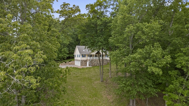 681 Pinhook Rd, Calhoun, TN 37309 - aerial overview of property's location with a heavily wooded area