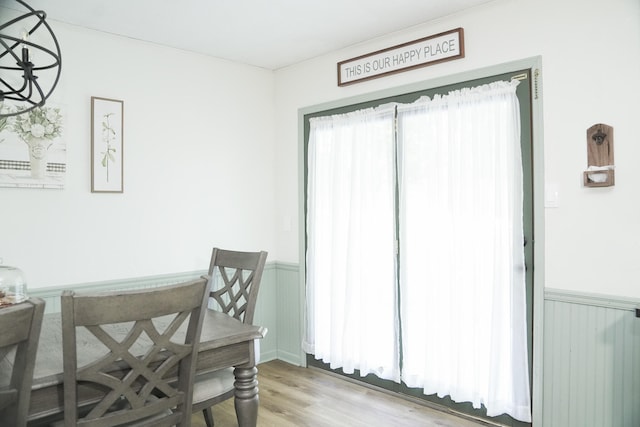 dining area featuring light hardwood / wood-style flooring