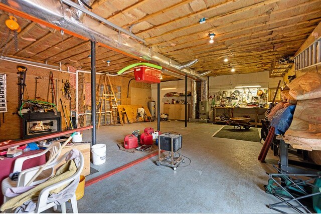 865 Ewing Rd, Spring City, TN 37381 - basement featuring gas water heater and a workshop area