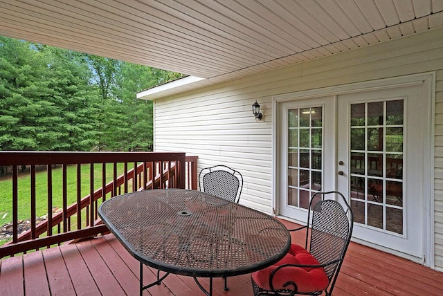 865 Ewing Rd, Spring City, TN 37381 - wooden terrace featuring outdoor dining area and french doors