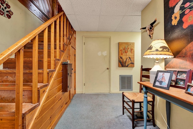 362 River Run Rd, Calhoun, TN 37309 - hallway with a paneled ceiling and carpet flooring