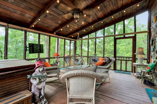 362 River Run Rd, Calhoun, TN 37309 - sunroom featuring track lighting and an outdoor living space