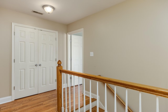 hall featuring light hardwood / wood-style floors